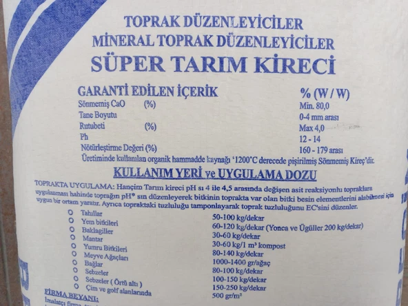 1 Kg Begim Süper Sönmemiş Toz Tarım Kireci - 3