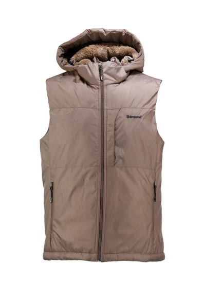 Erkek Kapişonlu Kürklü Bej Yelek