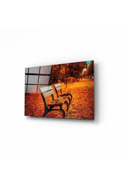 Sonbahar Dekoratif ve Modern Cam Tablo
