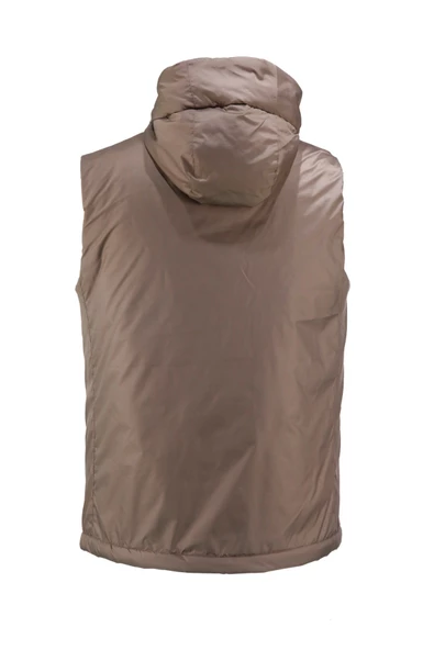 Erkek Kapişonlu Kürklü Bej Yelek - 3