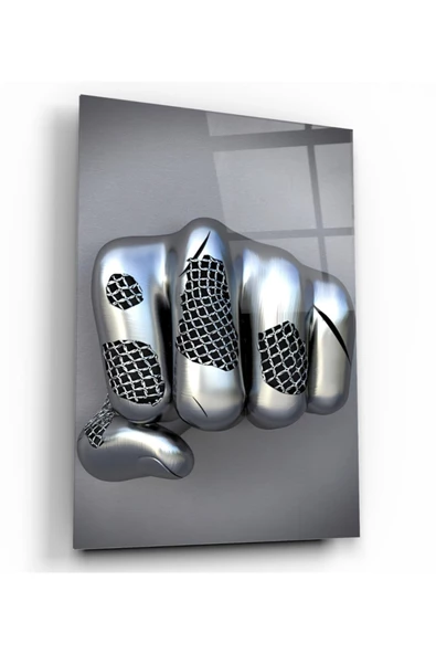 Demir Yumruk Dekoratif ve Modern Cam Tablo ürün görseli