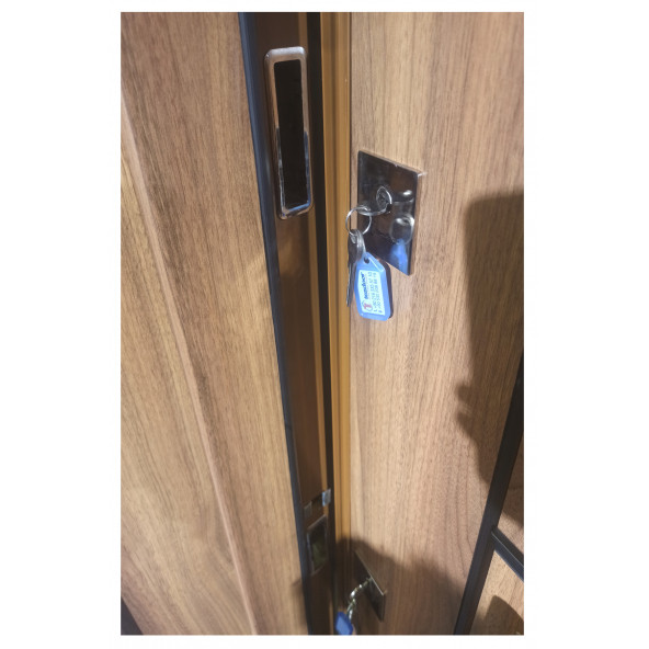 TEZ-1593 Statik Kasalı Rustik Çizgili Model Çelik Kapı, Daire Kapısı, Villa Kapısı - 5