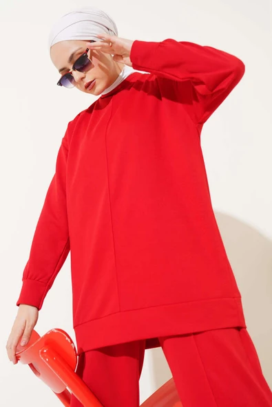 Önü Çımalı Basic İkili Takım Kırmızı - Resim 2