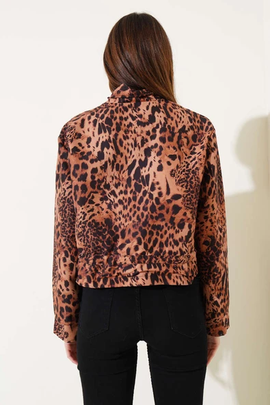 Leopar Desen Tünelli Kısa Ceket Leopar - Resim 3