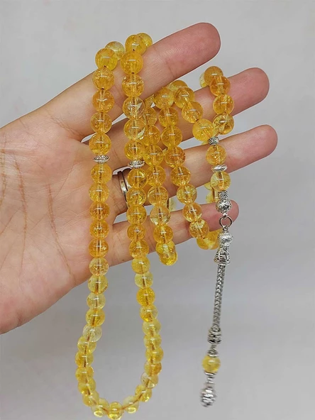 Sitrin Taşı Koyu Renk 99luk Tesbih 8mm (4713) - Resim 5