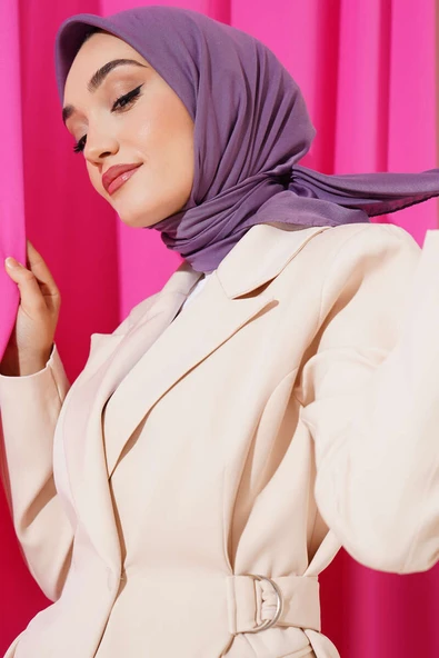 Düz Soft Eşarp Menekşe -52 - Resim 2