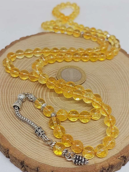 Sitrin Taşı Koyu Renk 99luk Tesbih 8mm (4713) - Resim 6