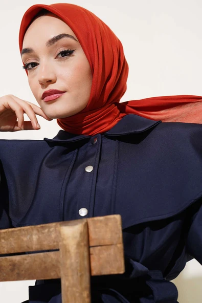 Düz Soft Eşarp Kiremit -98 ürün görseli 1