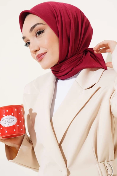 Düz Soft Eşarp Nar Çiçeği -83 - 1
