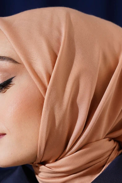 Düz Soft Eşarp Şeftali -136 - Resim 4