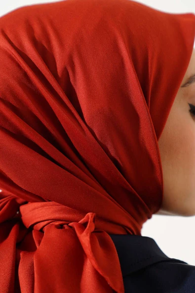 Düz Soft Eşarp Kiremit -98 - Resim 4