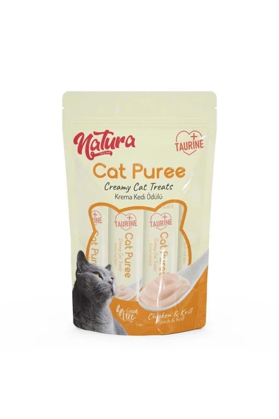 Natura Pet Natura Cat Puree Tavuk & Karides 5*12 gr