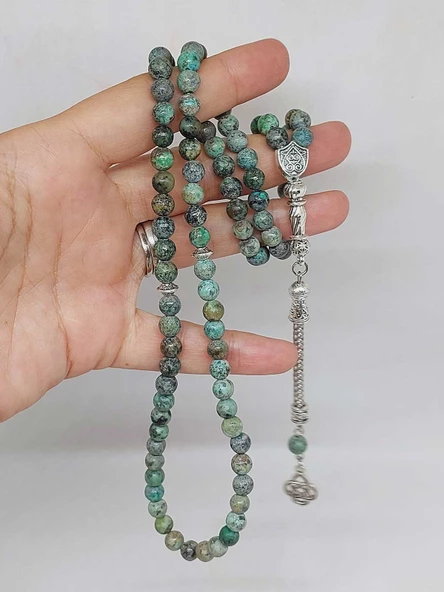 Afrika Turkuazı Taşı 99luk Tesbih 6mm (3874) - Resim 5