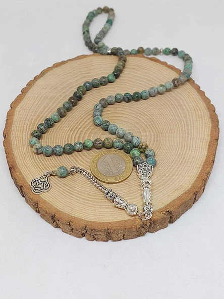 Afrika Turkuazı Taşı 99luk Tesbih 6mm (3874) - Resim 6