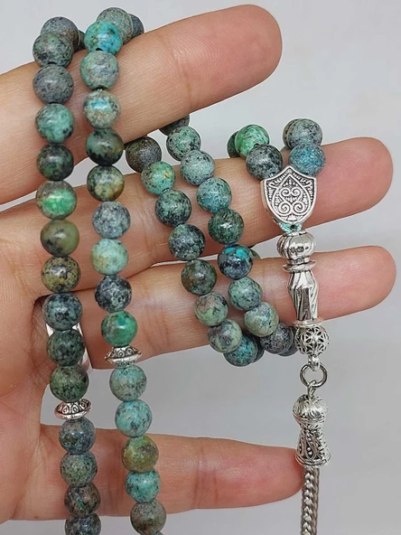 Afrika Turkuazı Taşı 99luk Tesbih 6mm (3874) - Resim 2
