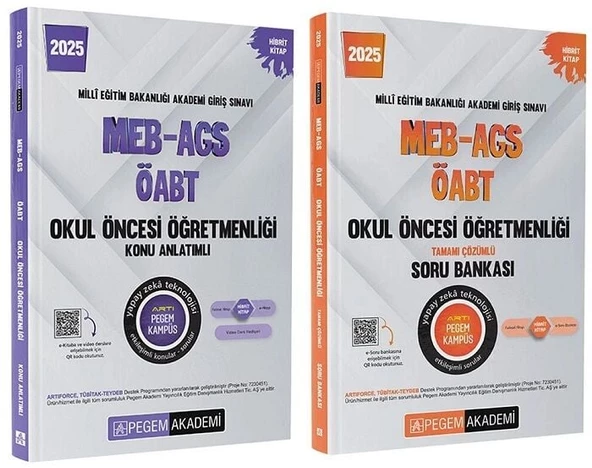 Pegem 2025 ÖABT Okul Öncesi Öğretmenliği Konu Anlatımlı + Soru Bankası 2 li Set Pegem Akademi