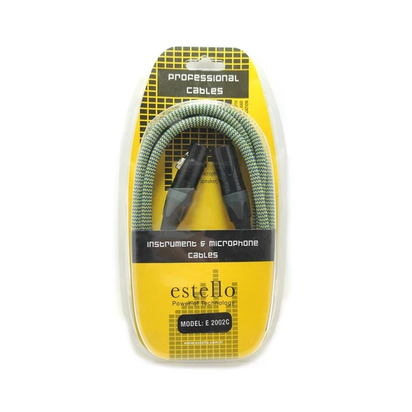 Estello E2002C XLR Erkek+XLR Dişi PVC örgü Mikrofon Ara kablo 6m - 2