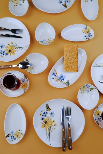 Jamuor Basak Pebble Porselen Kahvaltı Takımı 6 Kişilik 20 Parça PBLKHPRS1011 - 2