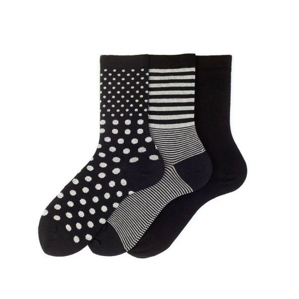 Karışık Soket Çorap 3'lü Siyah