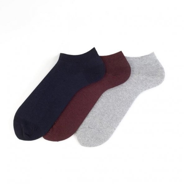 Karışık Renkli Patik Çorap 3lü