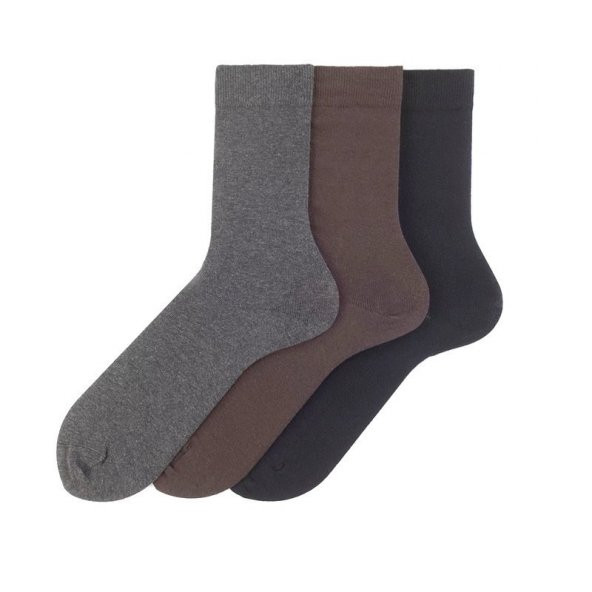 Basic Karışık Renkli Soket Çorap 3'lü