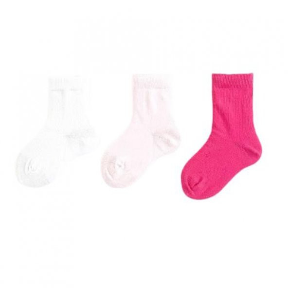 Basic Karışık Renkli Soket Çorap 3lü