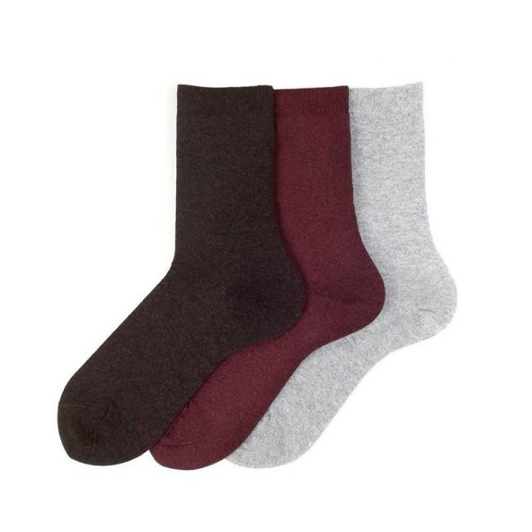 Karışık Renkli Soket Çorap 3'lü