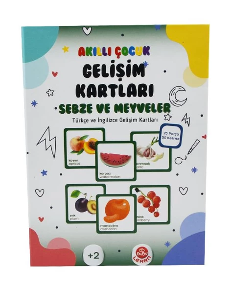 Akıllı Çocuk Gelişim Kartları Sebze ve Meyveler Bubu