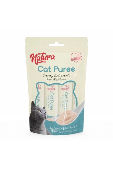 natura Cat Puree Tavuk & Morina 5*12gr