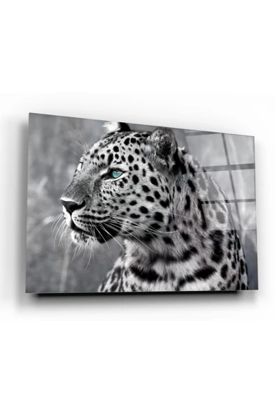 Leopar Dekoratif ve Modern Cam Tablo
