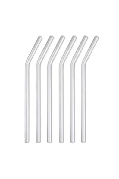 12 Adet Kokteyl Sunum Pipeti Cam Pipet Isıya Dayanıklı Eğimli 20cm Şeffaf Cam Pipet Tekli - 3