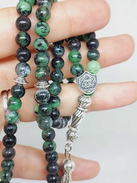 Anyolit (Rubizoit – Rubyzoisit) Taşı 99luk Tesbih 6mm (22450) - Resim 2