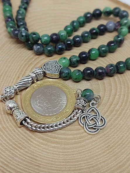 Anyolit (Rubizoit – Rubyzoisit) Taşı 99luk Tesbih 6mm (22450) - Resim 3