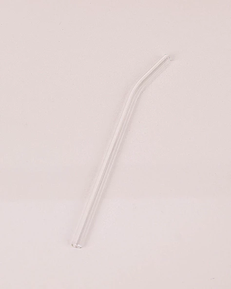 12 Adet Kokteyl Sunum Pipeti Cam Pipet Isıya Dayanıklı Eğimli 20cm Şeffaf Cam Pipet Tekli - 2