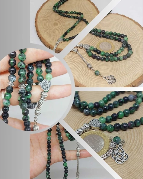 Anyolit (Rubizoit – Rubyzoisit) Taşı 99luk Tesbih 6mm (22450)