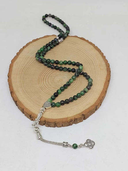 Anyolit (Rubizoit – Rubyzoisit) Taşı 99luk Tesbih 6mm (22450) - Resim 4