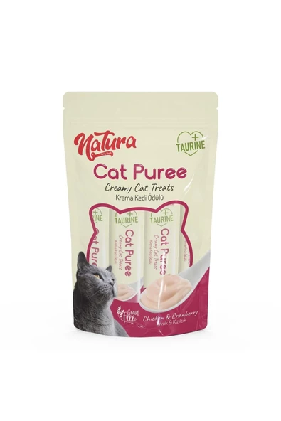 natura Cat Puree Tavuk & Kızılcık 5*12 gr