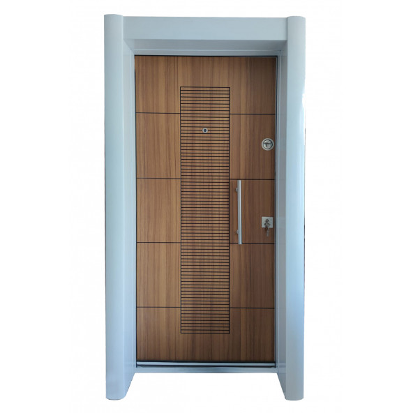 TEZ-1593 Statik Kasalı Beyaz Renk Düz Model Daire Giriş Kapısı, Çelik Kapı, Villa Kapısı
