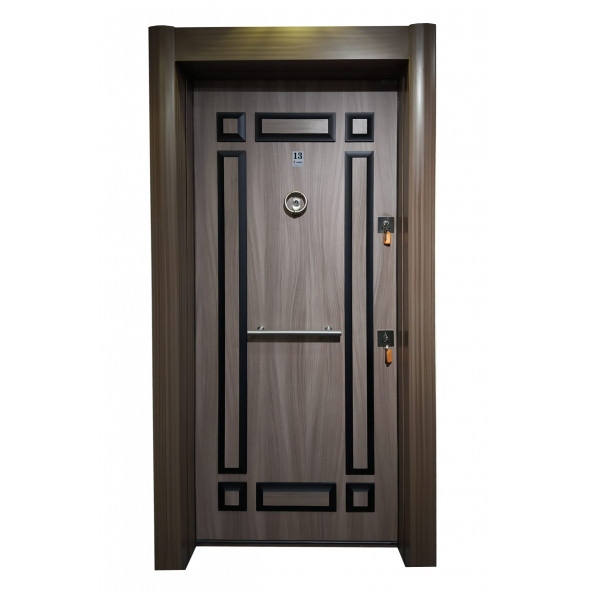 TEZ-2467 Eskitme Tanganika Kabartmalı Model Daire Giriş Kapısı, Çelik Kapısı, Villa Kapısı