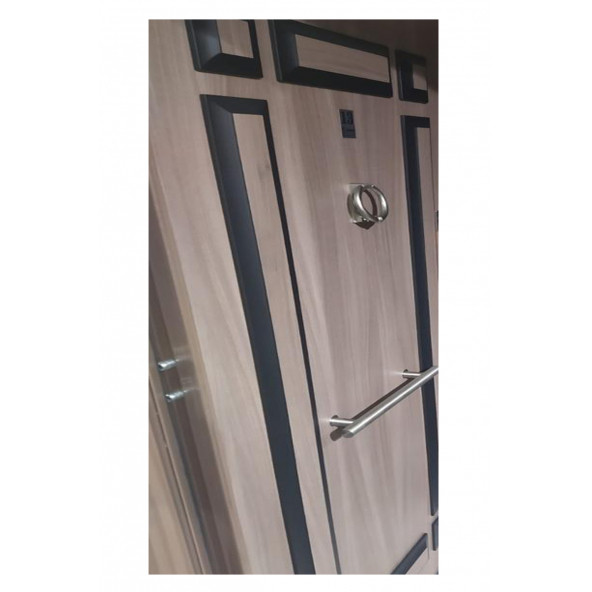 TEZ-2467 Eskitme Tanganika Kabartmalı Model Daire Giriş Kapısı, Çelik Kapısı, Villa Kapısı - 4