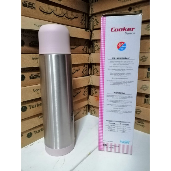 Cooker CKR2001 0.5 Litre Çelik Termos Siyah - Resim 4
