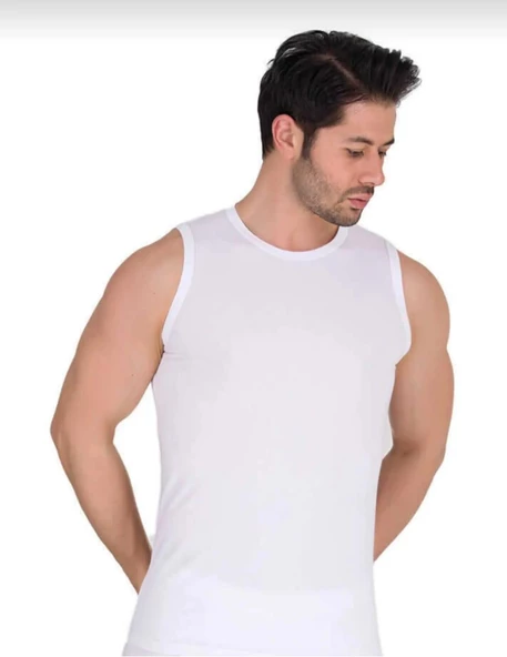 BERRAK 1026 ERKEK SÜPREM KOLSUZ LİKRALI BİSİKLET YAKA ATLET TEKLİ - 2