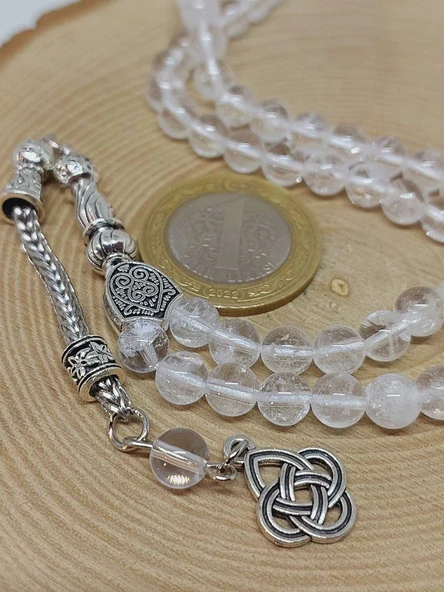 Kristal Kuvars Taşı 99luk Tesbih 6mm (4734) - Resim 3