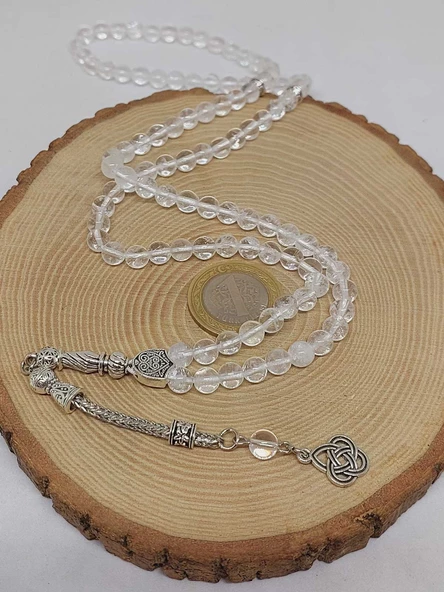 Kristal Kuvars Taşı 99luk Tesbih 6mm (4734) - Resim 6