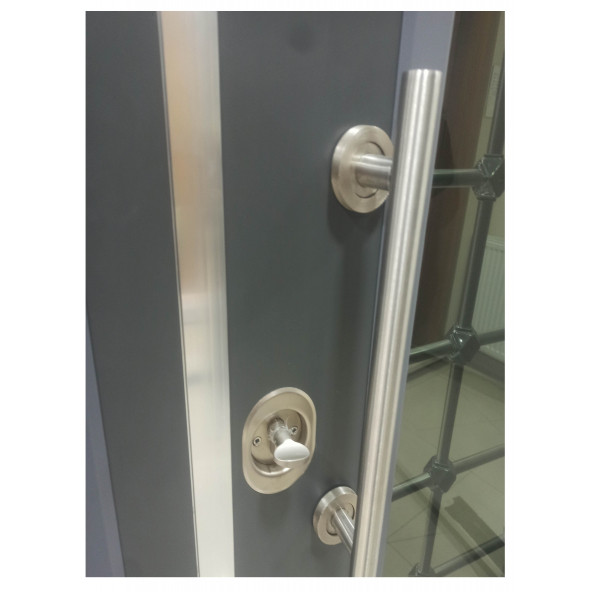 TEZ-0159 Antrasit Renk Statik Kasalı Düz Model Apartman Giriş Kapısı, Dış Mekan Kapısı, Villa Kapısı - 5