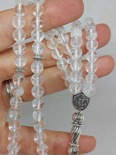 Kristal Kuvars Taşı 99luk Tesbih 6mm (4734) - Resim 2