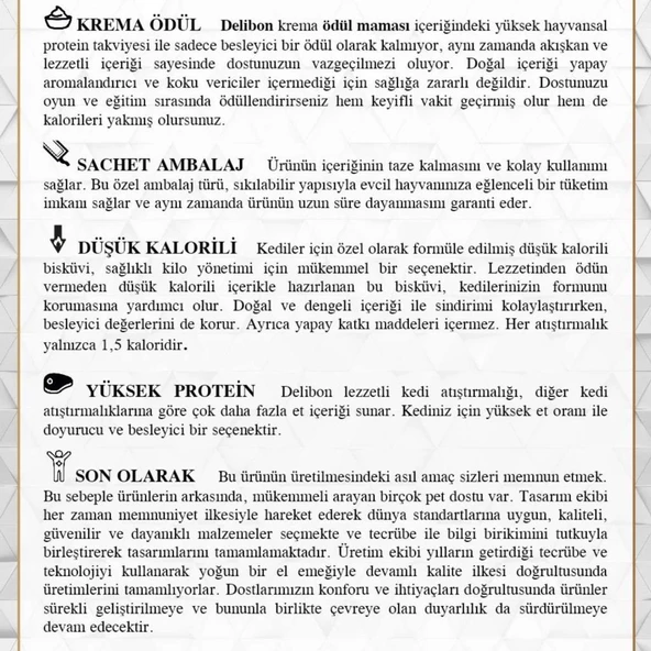 Kedi Ödül Maması - Creamy - Ton Balıklı - 15 gr 5'li - Delibon - 2