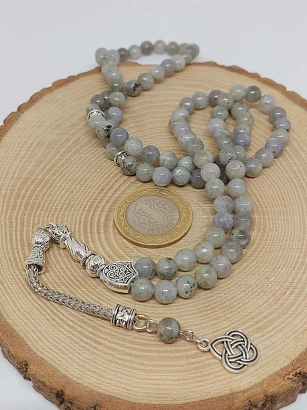 Labradorit Taşı Açık Renk 99luk Tesbih 6mm (17095) - Resim 6