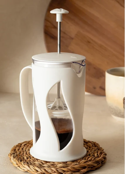 Beyaz Berthe French Press 500 ml 500 cc Plastik