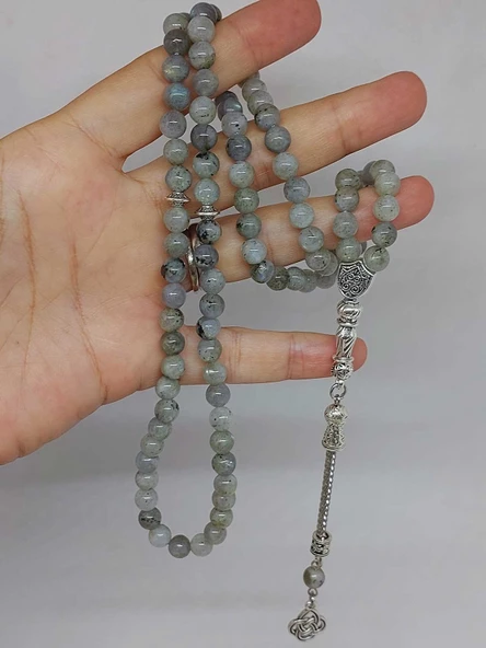 Labradorit Taşı Açık Renk 99luk Tesbih 6mm (17095) - Resim 5